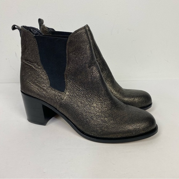 Sam Edelman metallic closed toe ankle boots gothic goth grunge feminine - Picture 1 of 6